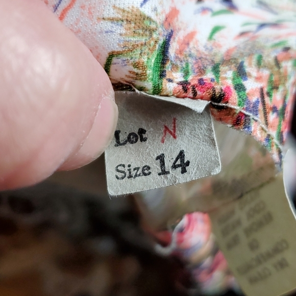 Vtg Floral Knit maxi dress, 60s/70s, vtg 14 (S/M) - Picture 12 of 12